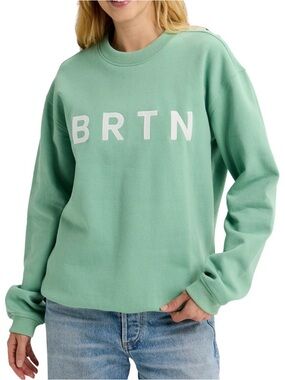 Burton BRTN Mint Green Crewneck Sweatshirt unisex XXS relaxed fit oversized